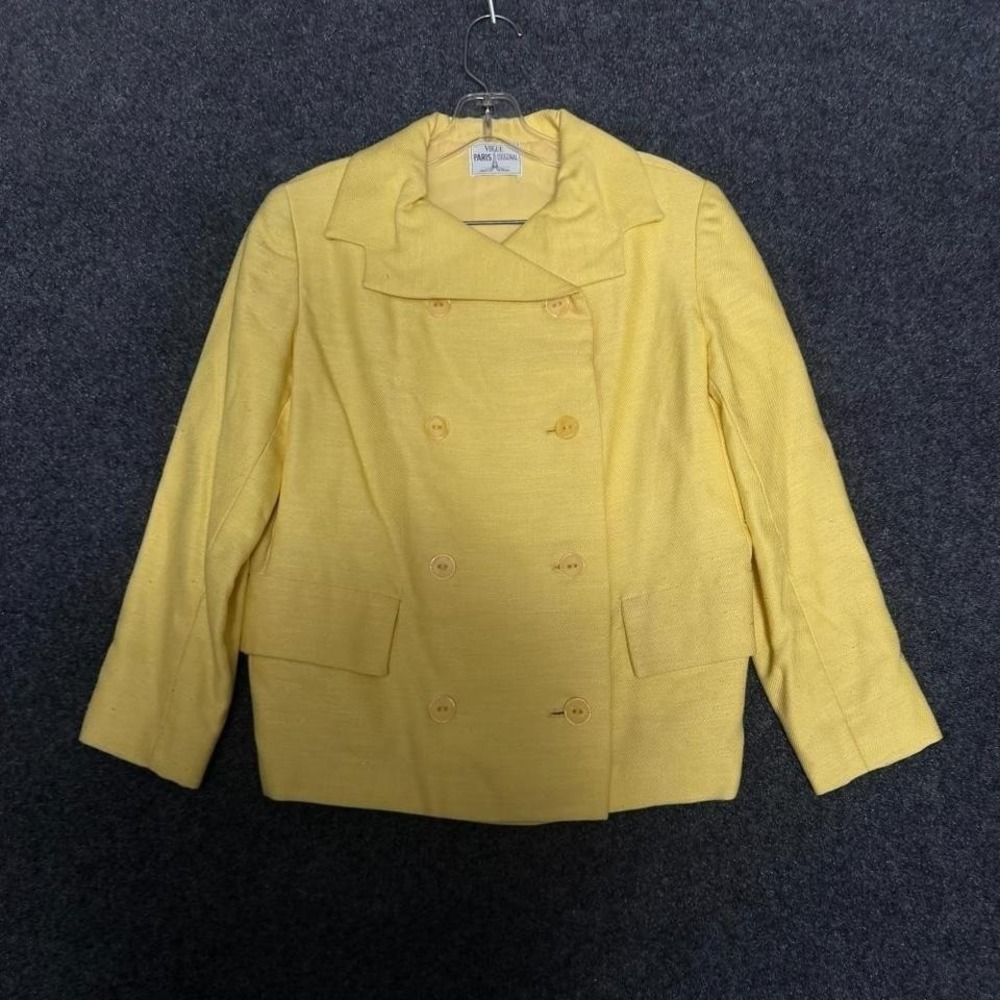Vintage Vogue Yellow Skirt Suit Set Women's M Paris Chic 80s 90s Style